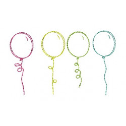 Stickdatei - Luftballon Parade Doodle